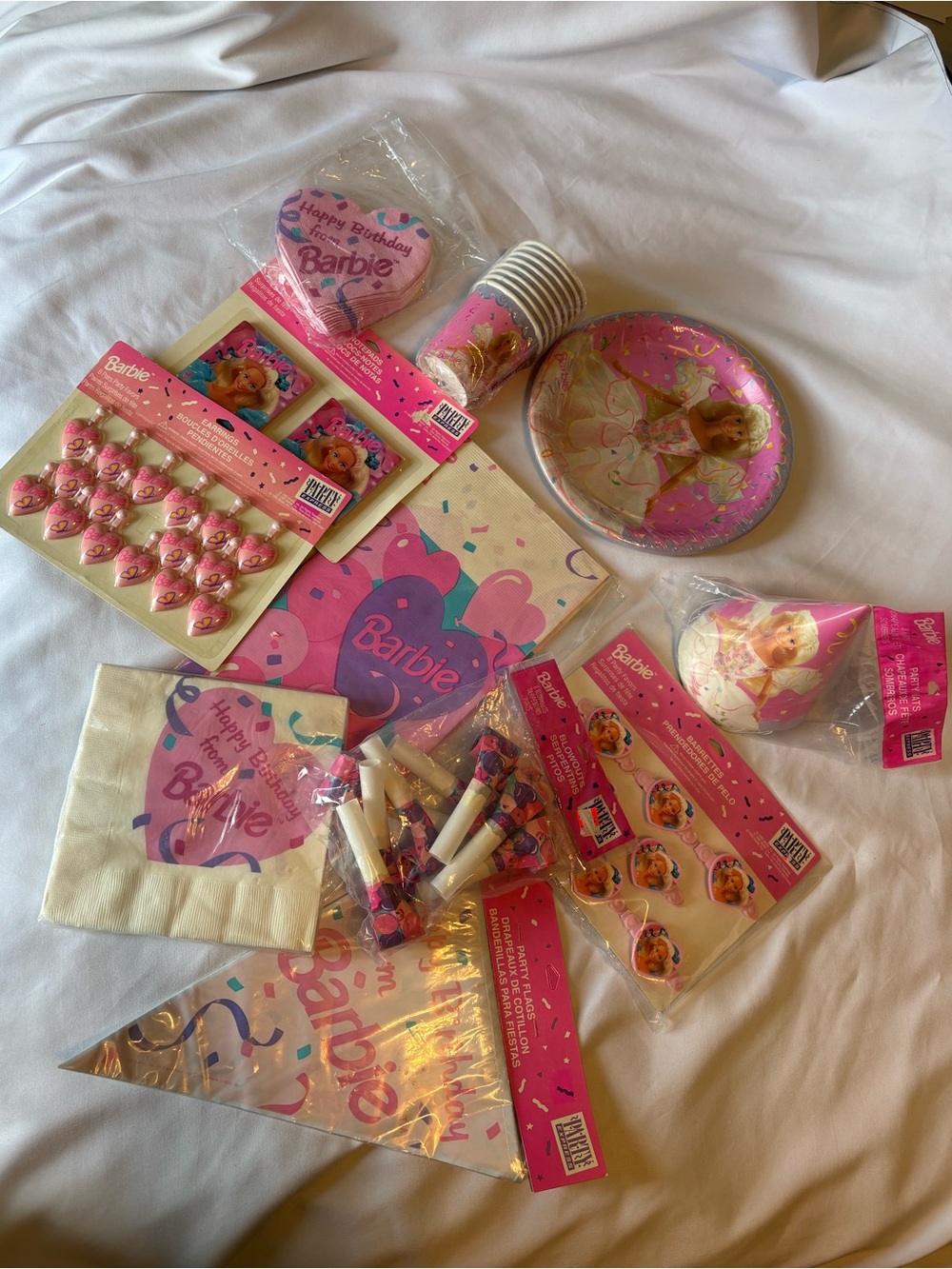 1994-1996 NEW Lot of 11 Vintage Barbie Birthday Party Supplies Sealed RARE